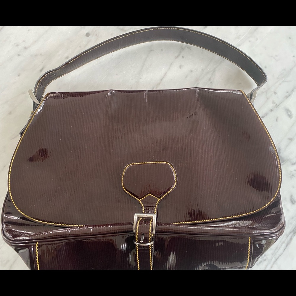 Prada Hobo Bag - Brown Patent Leather - Picture 2 of 14